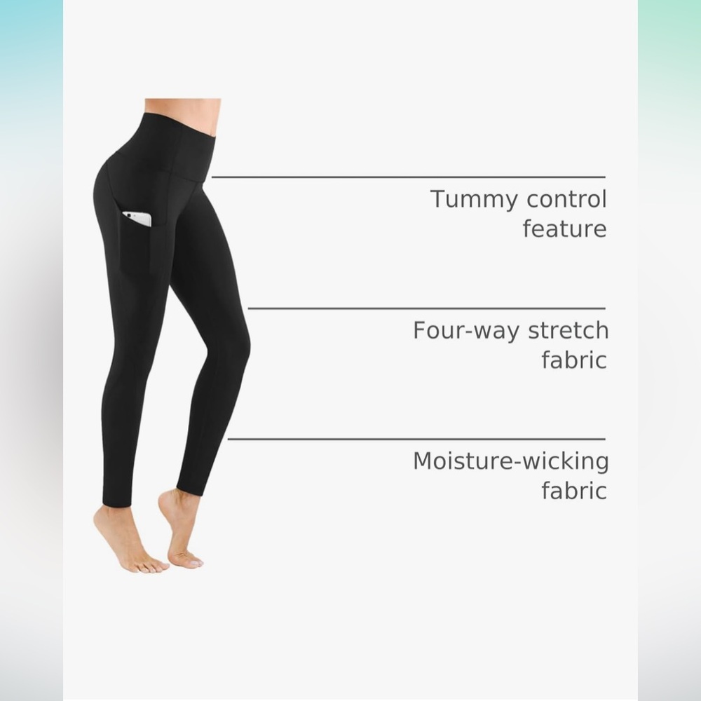 3/$10 PHISOCKAT High Waist Yoga Pants with Pockets - Picture 3 of 8